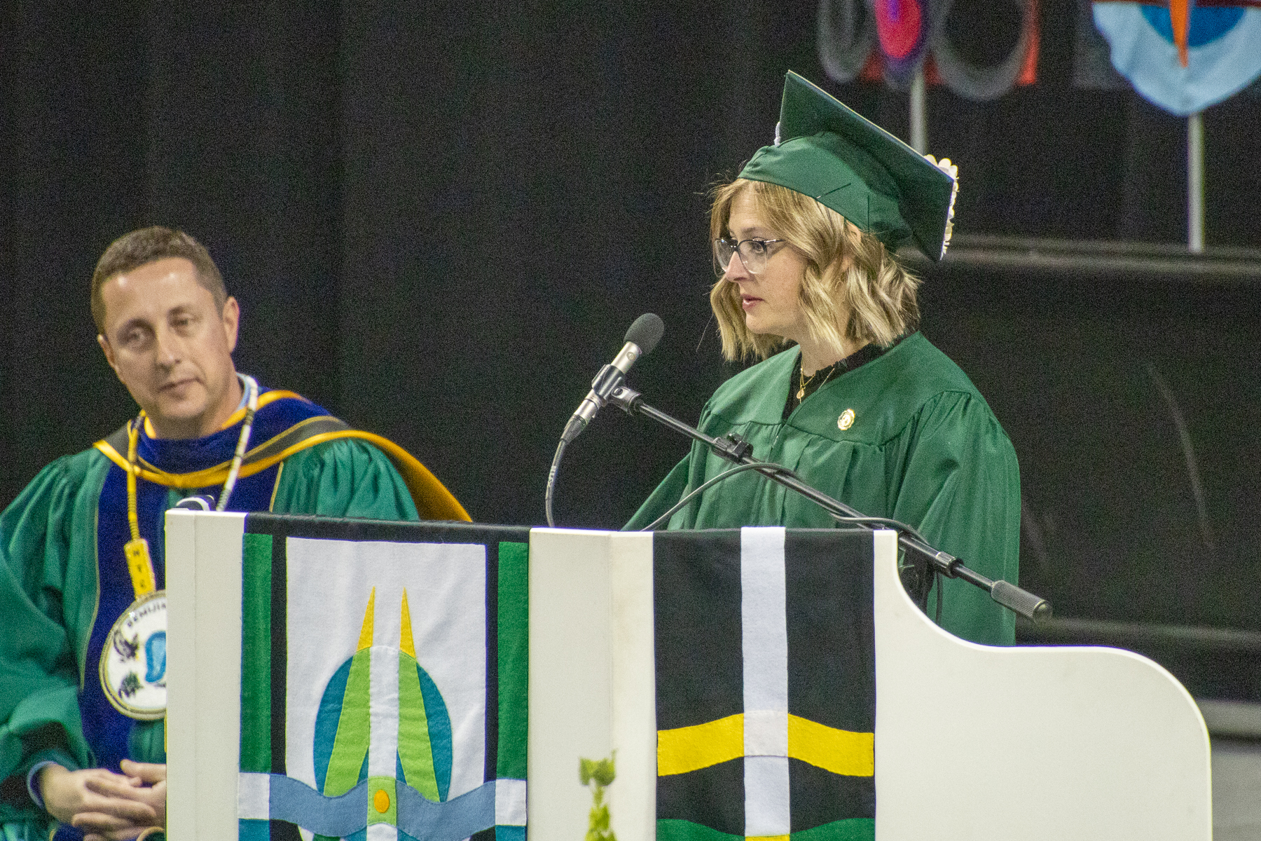 Tiffany Anderson speaks during commencement