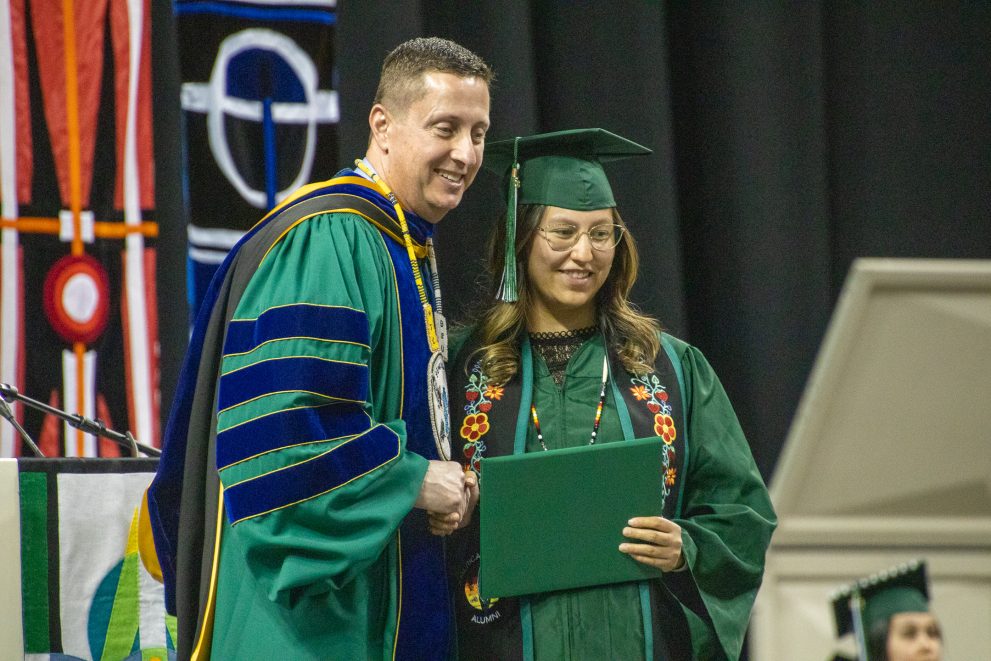 Students at BSU's commencement on May 5