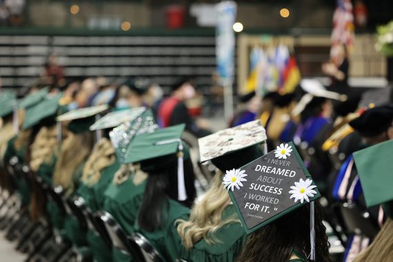 Decorated graduation caps