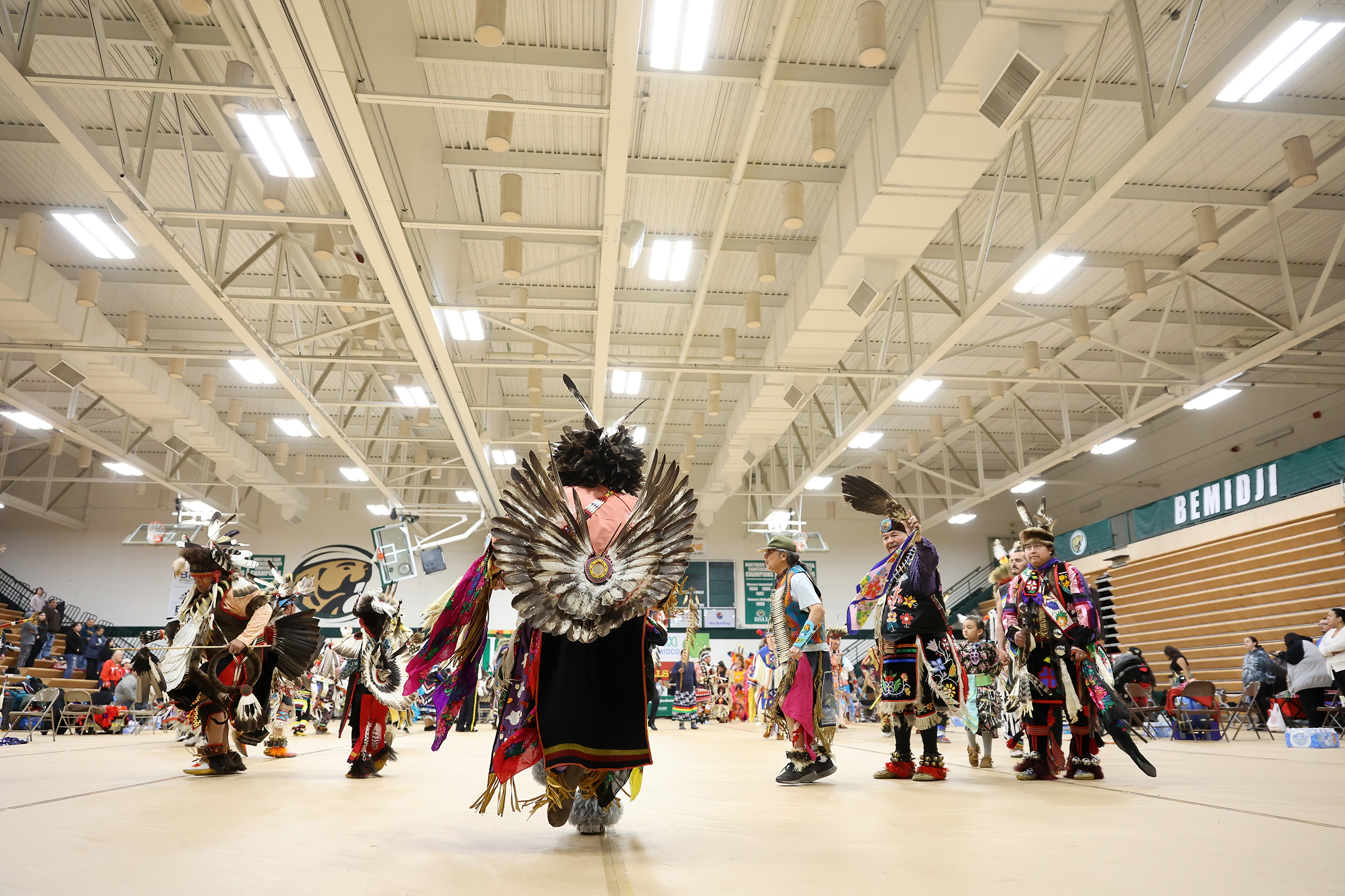 A photo of an American Indian dancer