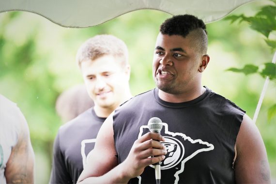 Ty Cobb, a senior offensive lineman on the BSU football team.