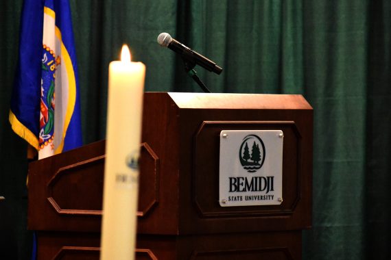 Candle representing the light of knowledge at BSU's Convocation.