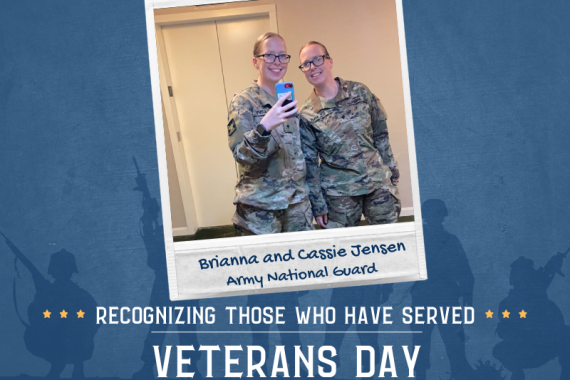 2023 Veterans Day photo of Brianna and Cassie Jensen