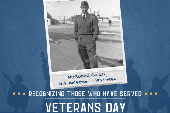 2023 Veterans Day photo of Norwood Guidry