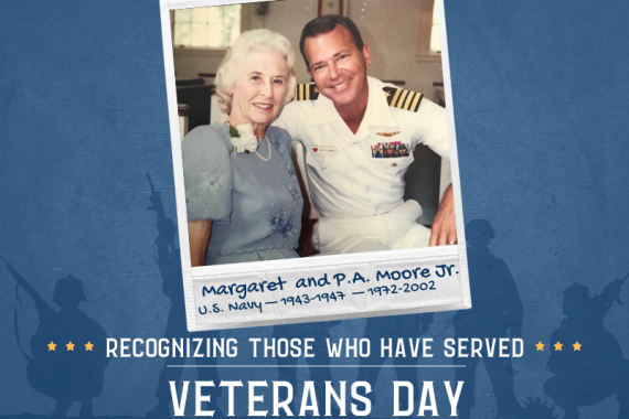 2023 Veterans Day photo of Margaret and P.A. Moore Jr.