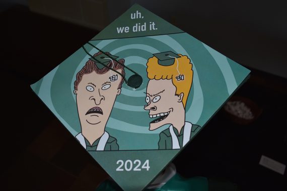 A decorated cap from BSU's Class of 2024