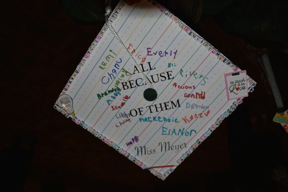 A decorated cap from BSU's Class of 2024