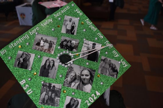 A decorated cap from BSU's Class of 2024