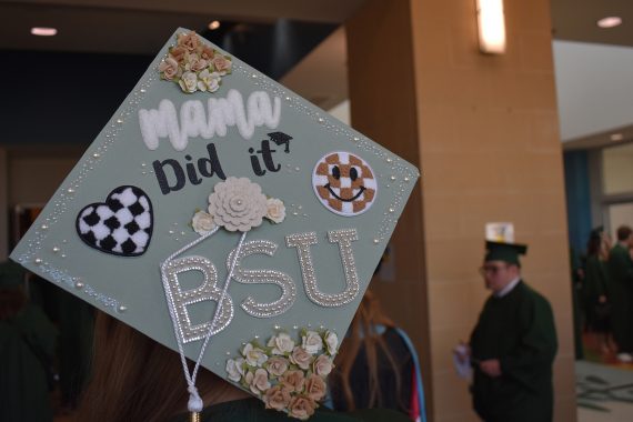 A decorated cap from BSU's Class of 2024