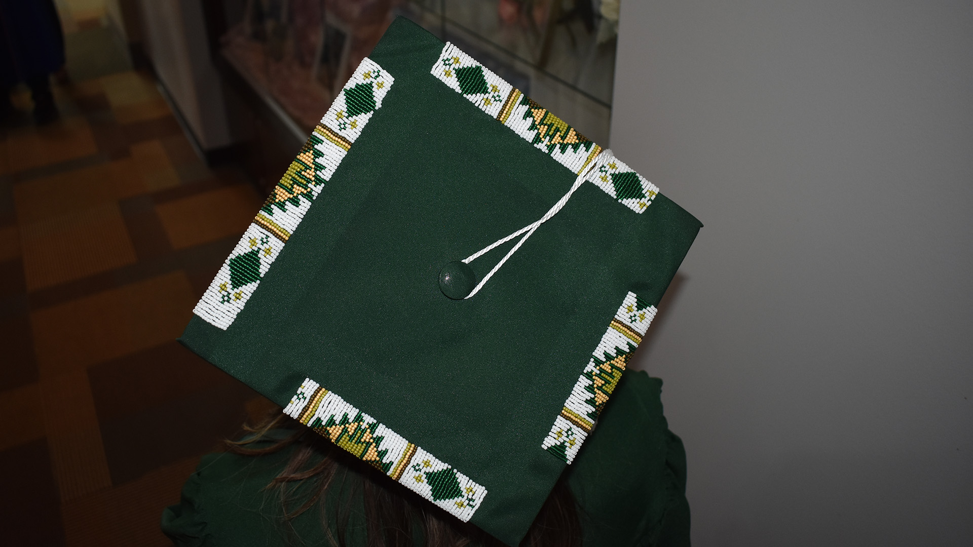 A decorated mortar board at BSU's 107th Commencement, May 8, 2026.