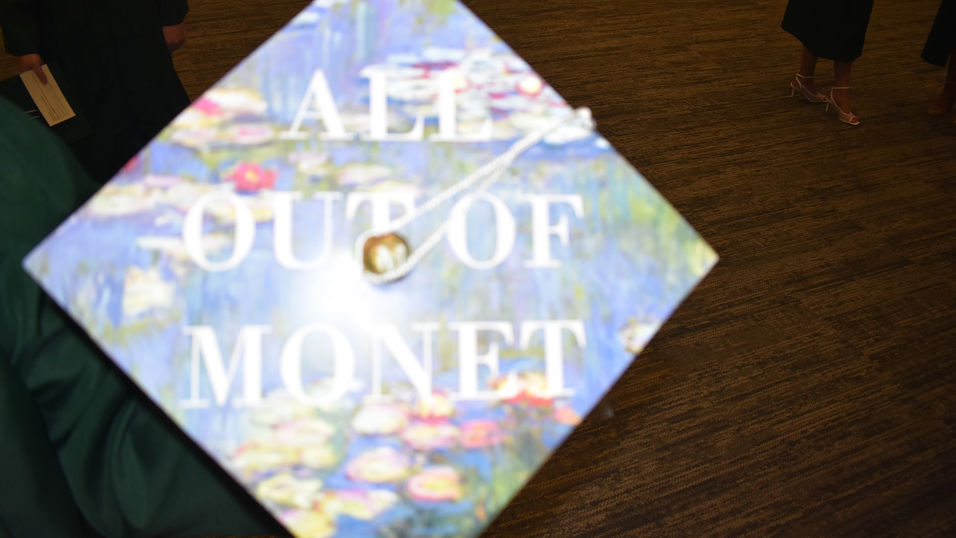 A decorated mortar board at BSU's 107th Commencement, May 8, 2026.