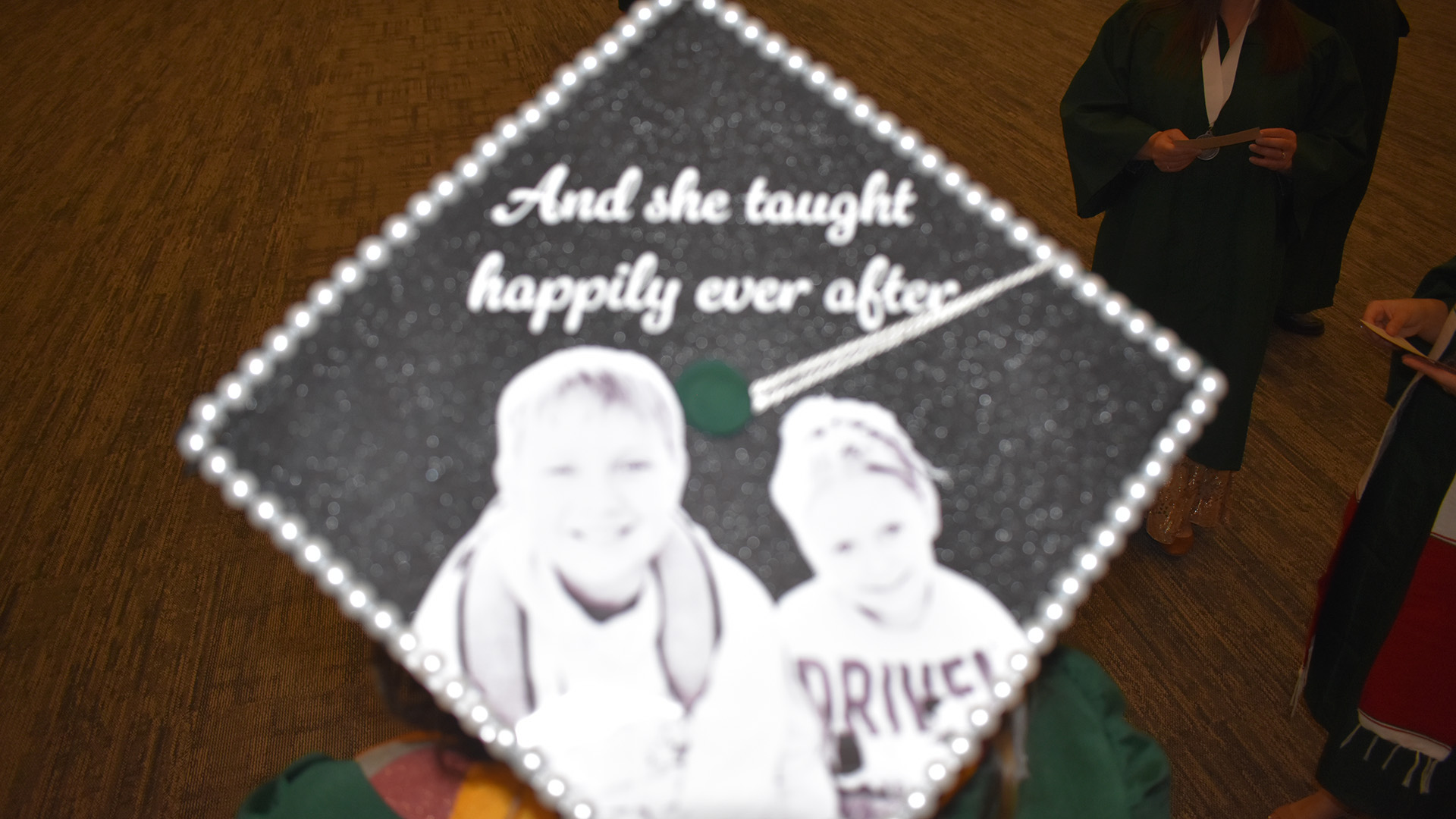 A decorated mortar board at BSU's 107th Commencement, May 8, 2026.
