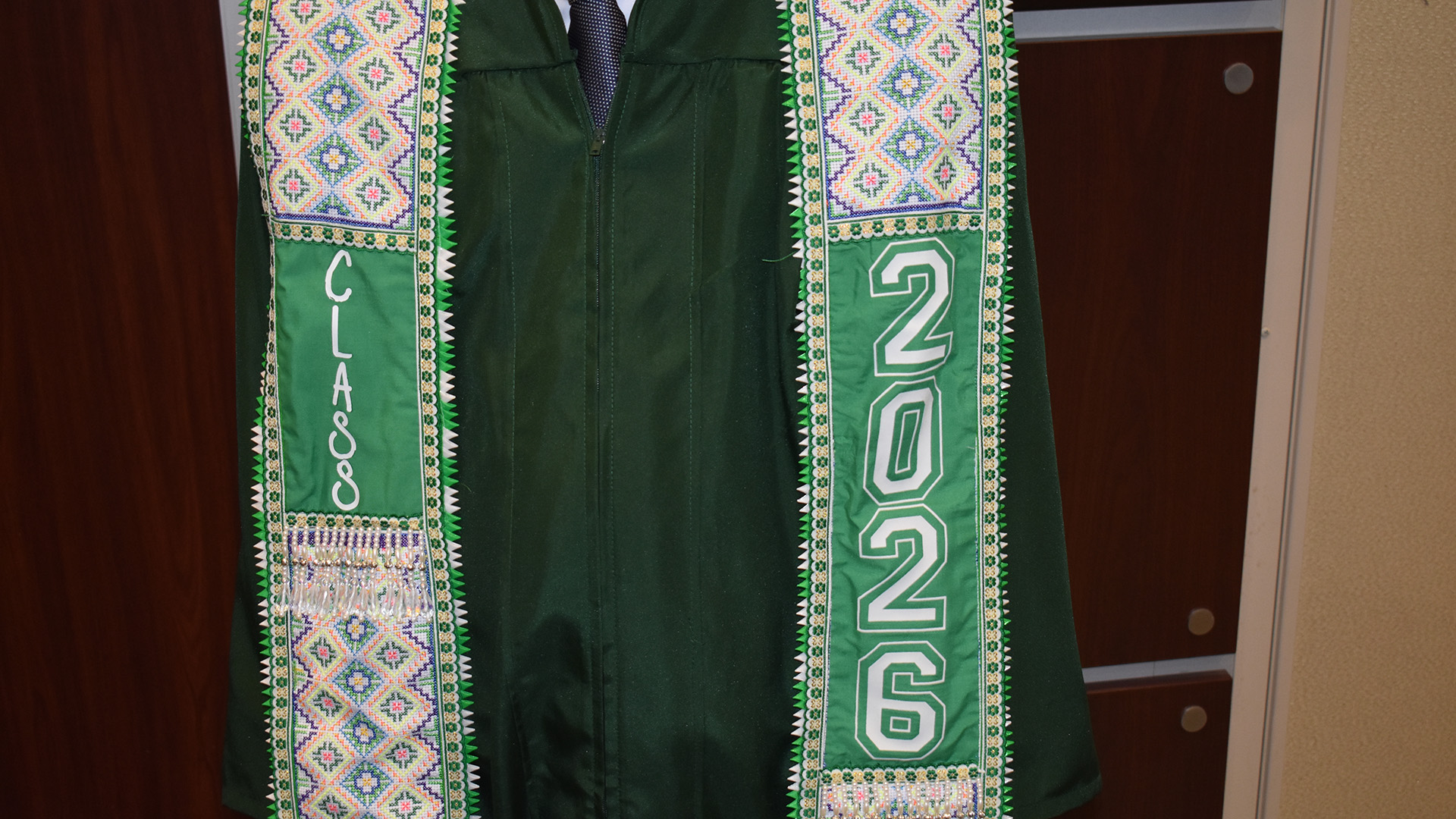 A decorated mortar board at BSU's 107th Commencement, May 8, 2026.