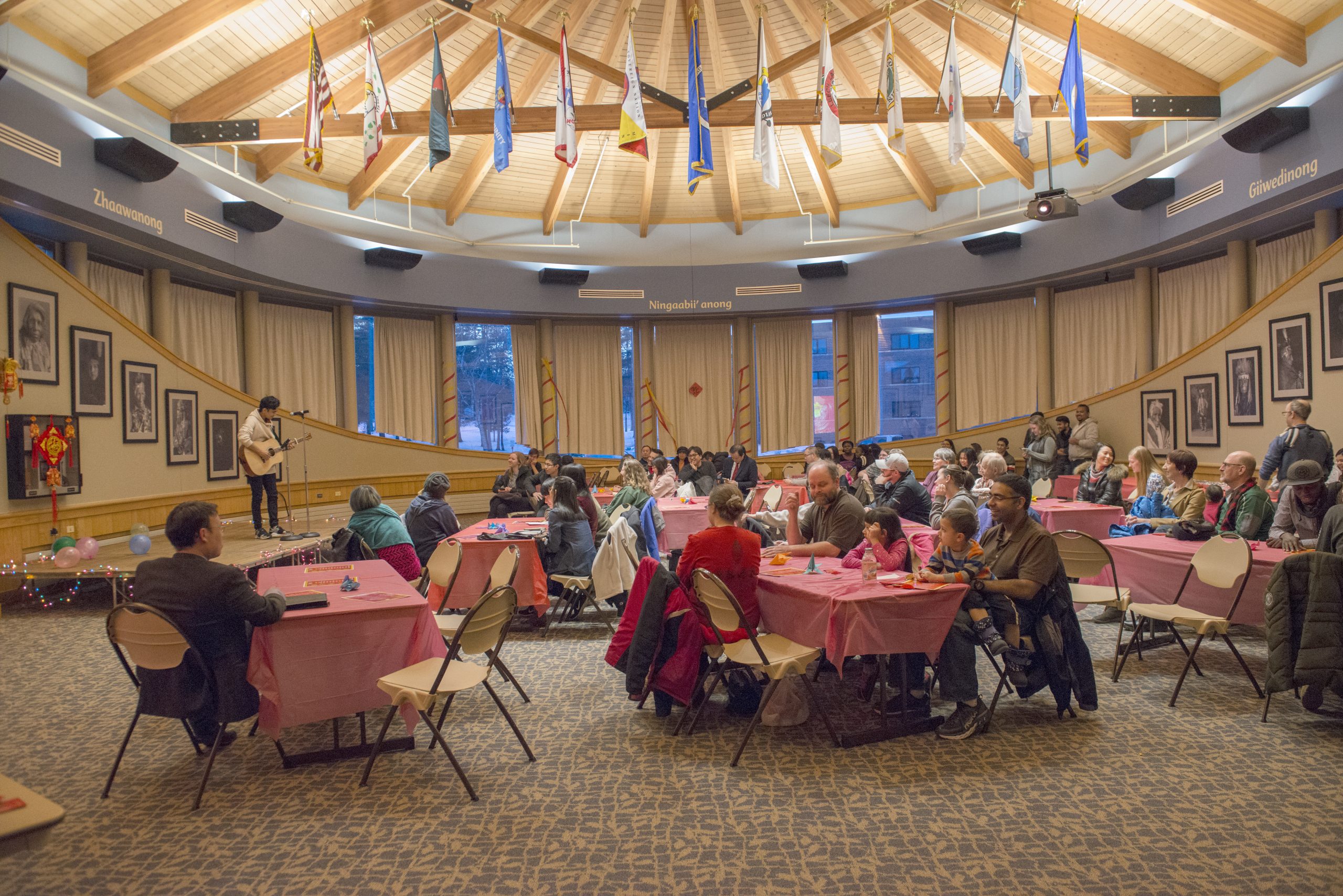 A group of students and staff celebrating the lunar new year