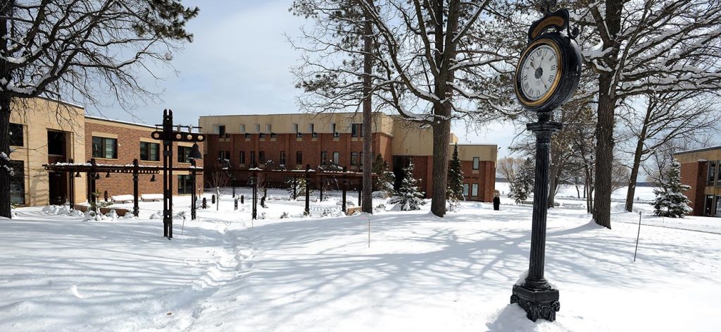 Bemidji State University academic buildings in the winter