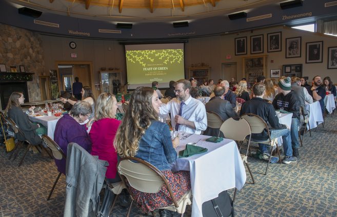 Faculty, staff, students and community members filled the Gathering Place as the event started.
