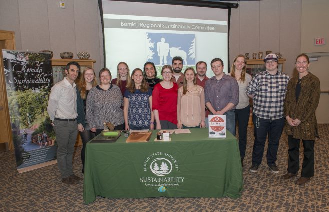 Sustainability Office students and staff gather for a photo at 2019 Feast of Green.