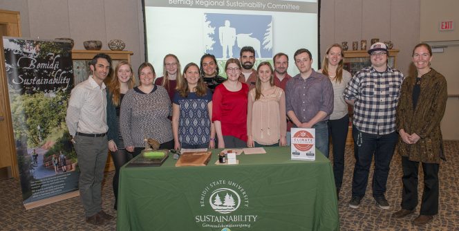 Sustainability Office students and staff gather for a photo at 2019 Feast of Green.