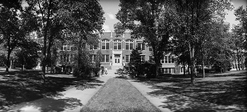 Black and white photo of Deputy Hall, Bemidji State University.