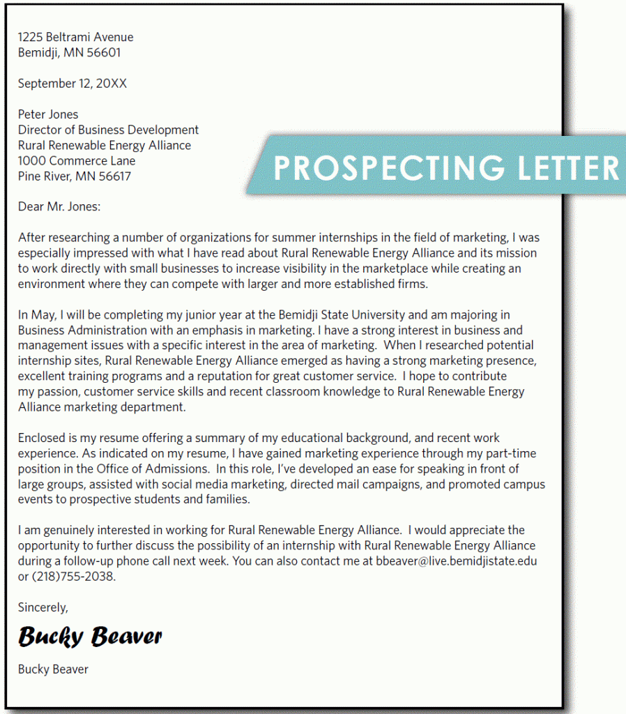 Prospecting Letter