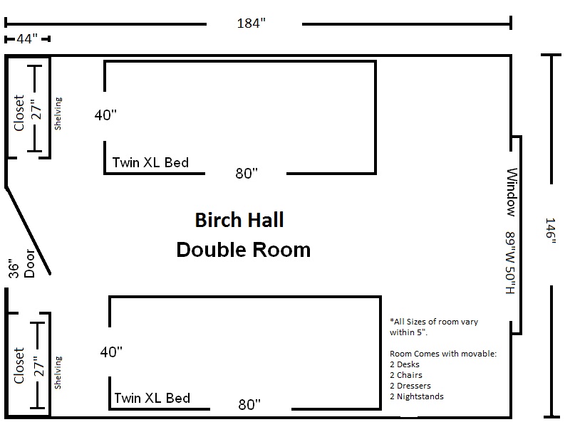 Birch hall room diagram