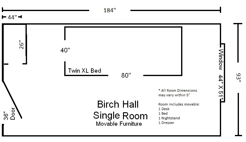 Birch hall room diagram