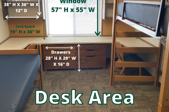 Desk area Dimensions
