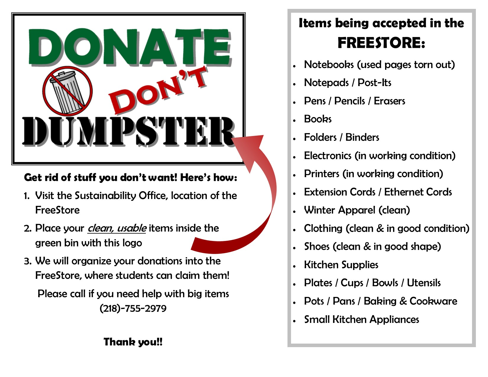 Donate Don't Dumpster