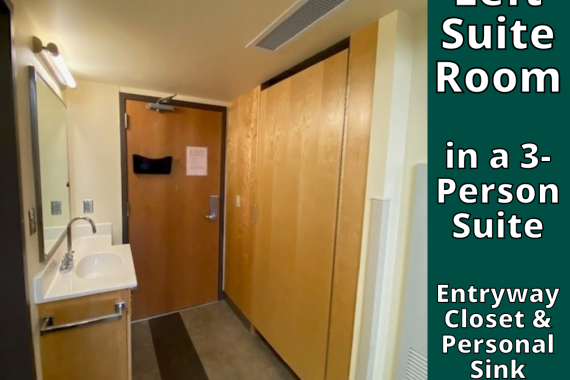 Left Suite Room in 3-Person Suite Entryway & Sink