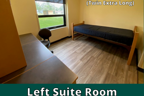 Left Suite Room in 3-Person Suite with Unlofted Bed