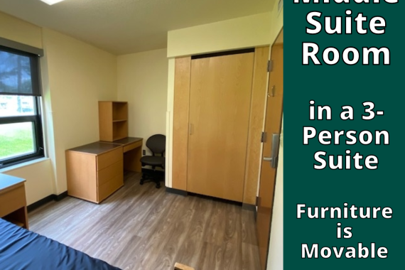 Middle Suite Room in 3-Person Suite Moveable Furniture
