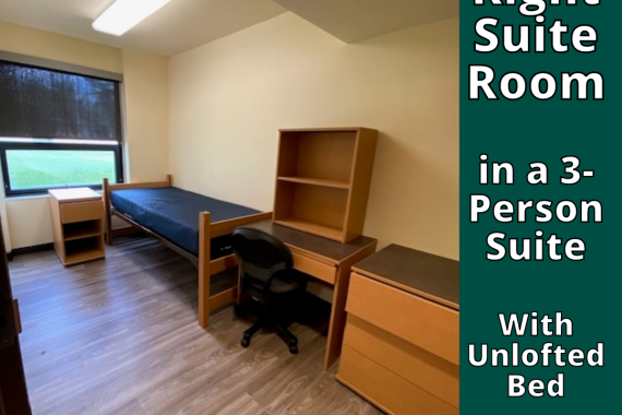 Right Suite Room in 3-Person Suite with Unlofted Bed