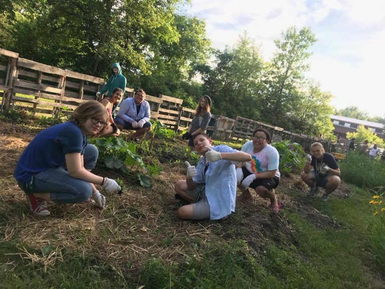 Students Gardening