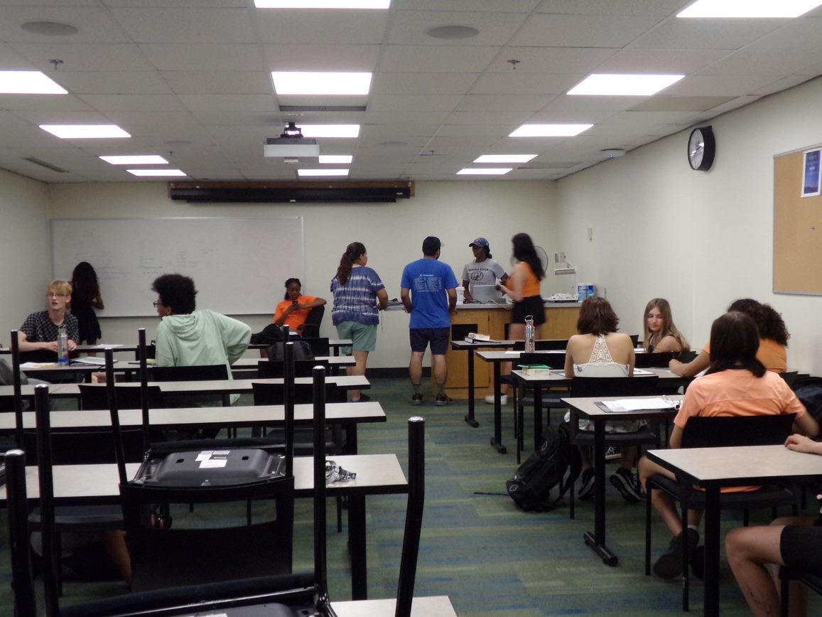 Students in a high school classroom